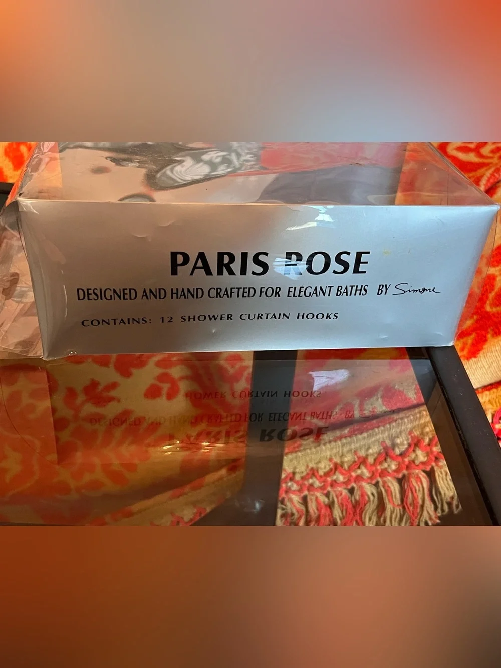 Paris Rose Pink Rose Shower Curtain Hooks